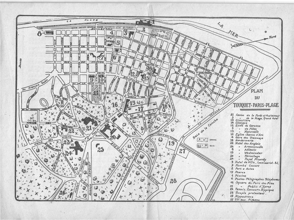 Plan du Touquet Paris-Plage après 1930